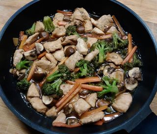 Pollo Salteado Con Champiñón