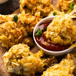 FINGERS DE POLLO CRUJIENTE CON CEREALES Y SALSA DE YOGURT