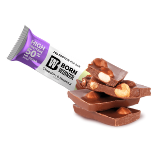 Born Winner სლიმ პროტეინის ფილა შოკოლადი და თხილი 50გ.