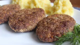 Cutlets hcmemade /კოტლეტი სახლის 2ც./Котлеты домашние 2шт.+пюре и кор. иор 