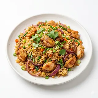 Menú De Arroz Frito Con Pollo