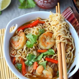 Рамен с креветками