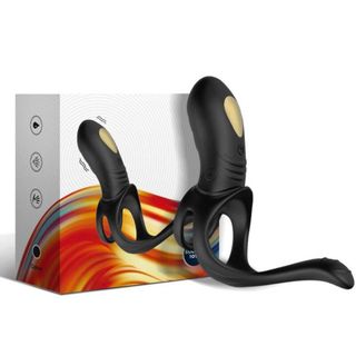 Anillo Vibrador De Pareja Y Plug Anal Negro
