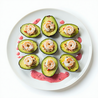 Aguacates Rellenos De Gambas Y Salsa Rosa