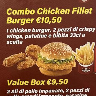 Combo chicken fillet burger