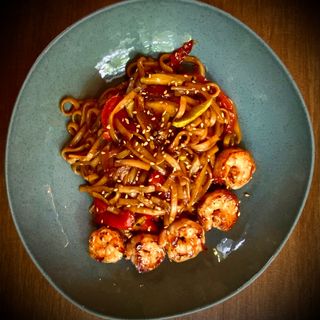 Удон з креветками