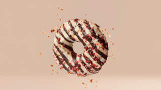 Donut z nadzieniem truskawkowym