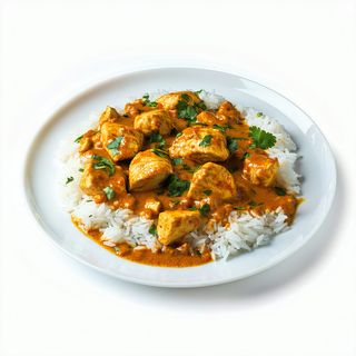 Arroz con pollo en salsa curry