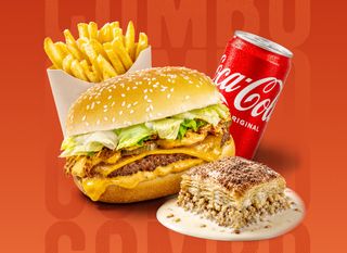 Meniu Cheeseburger + 2 baclavale cu lapte