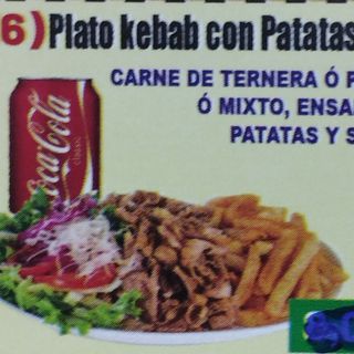 Menu Plato kebab con patatas 
