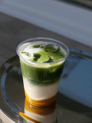 Iced Mango Matcha Latte 