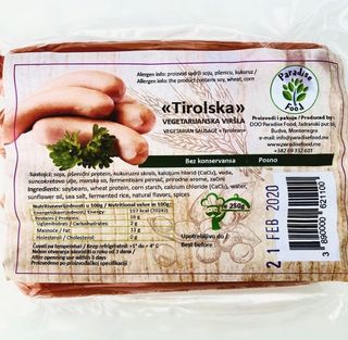 Viršle veganske 250 gr