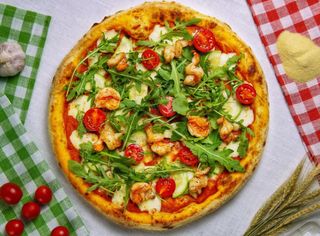 Пицца "Креветки с рукколой рэд"