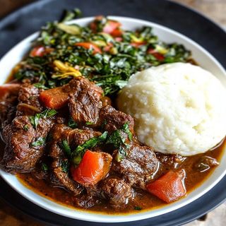 Wet fried goat / goat stew