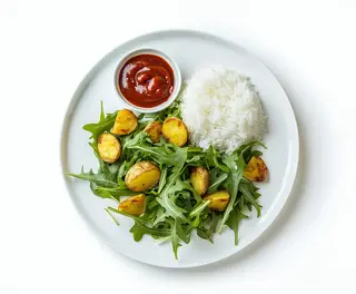 Menú Plato Combinado De Carne Mixto Con Arroz