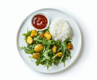 Menú Plato Combinado De Carne Mixto Con Arroz