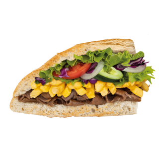 Kebap w Bułce z frytkami i warzywami