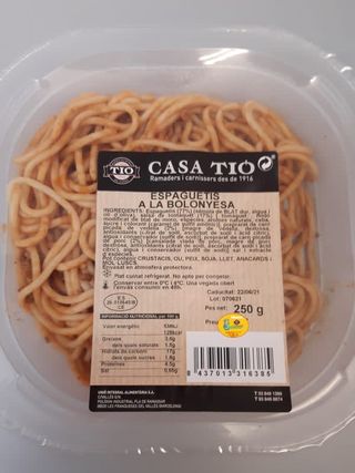 Espaguetis Bolonyesa Casa Tio 300 Gr.