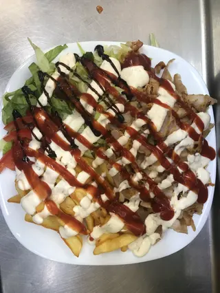 Plato kebab y papas (grande)