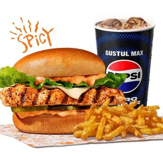 Spicy Grilled Chicken Sandwich Large Meal