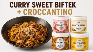 Curry sweet biftek + Sladoled Krokantino po izboru