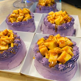 Petite Ube Flan Cake