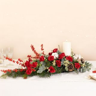 Centro de mesa alargado mas vela