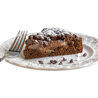 Fetta di torta pere e cioccolato