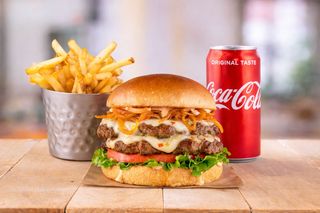 Spicy Diablo Burger + fries + coca cola