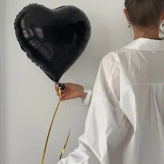 Серце фольговане чорне , 42 см