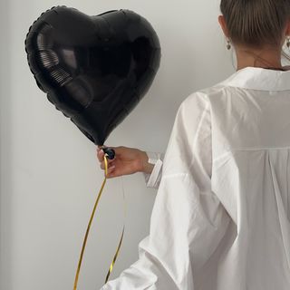 Серце фольговане чорне , 42 см