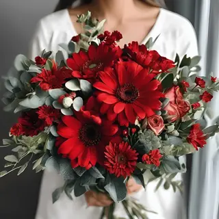 Bouquet rosso compatto