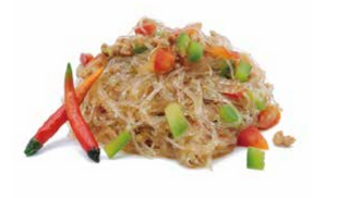 Spaghetti di soia con carne piccante