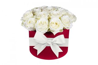 Flower box M rose bianche