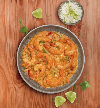 Langostinos Con Salsa De Curry Tailandés