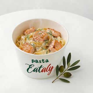 პასტა ორაგულით და ნაღების სოუსით