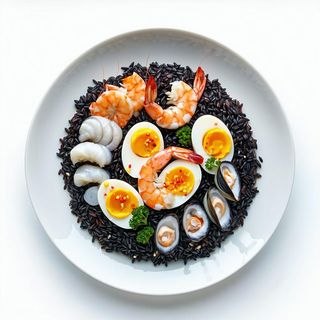 Riso nero con frutti di mare