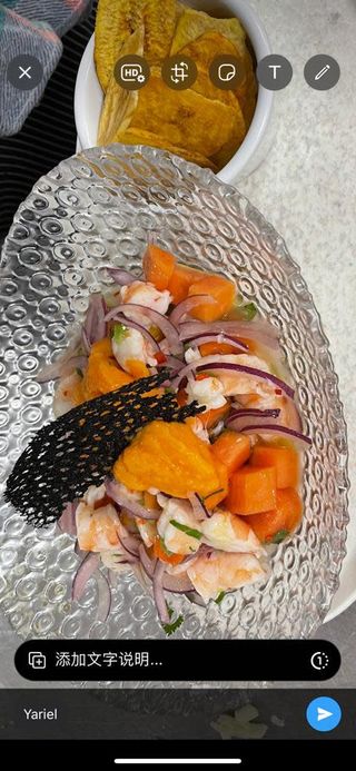 Ceviche de langostinos. .....