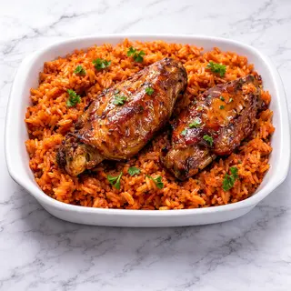 Jollof or  Fried Rice with Turkey