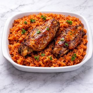 Jollof or  Fried Rice with Turkey