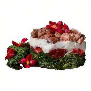 timbal de atún con burrata y miel de trufa