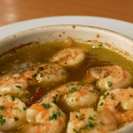 colitas de gambón al ajillo