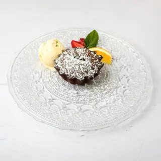 Coulant De Chocolate Fluido Y Crema Helada De Vainilla Bourbon