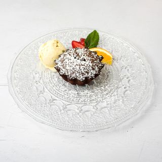 Coulant De Chocolate Fluido Y Crema Helada De Vainilla Bourbon