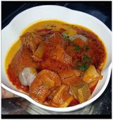 3 Wraps Of Amala With Boiled Turkey