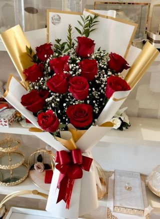 Bouqeut Rouge Emballage Chic