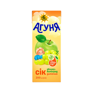 Сік Агуня Яблуко/виноград 0,2л