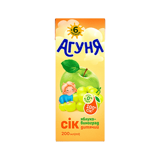 Сік Агуня Яблуко/виноград 0,2л