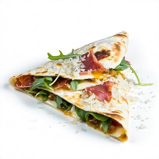 Piadina con bresaola, rucola e scaglie di grana