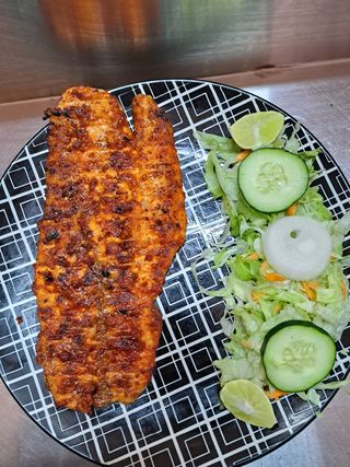 Fish Tikka + Chips OR Naan